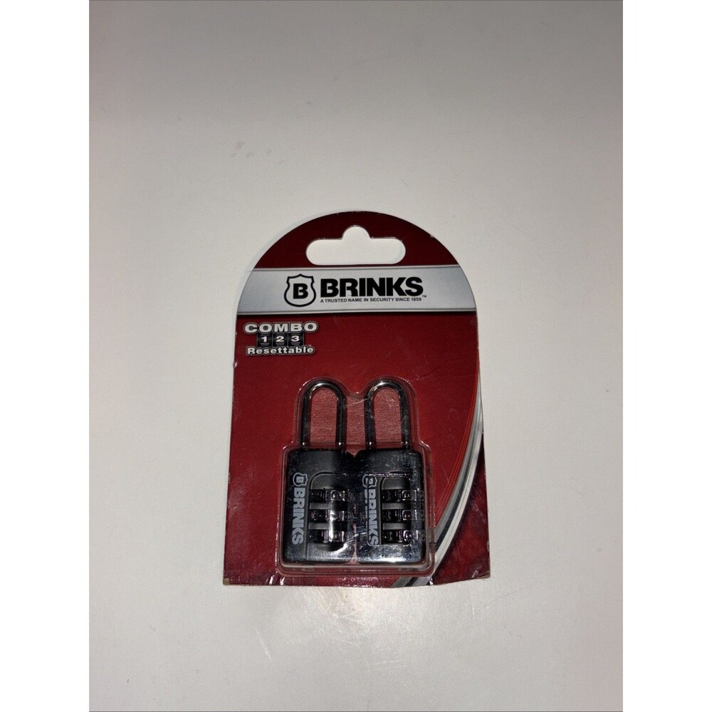 (2-Pk) BRINKS 3-Dial Resettable Combination Zinc Diecast Sport Padlock 22mm Body